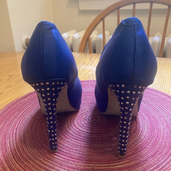 Steve Madden Blue Rhinestone Heels - Picture 2 of 3